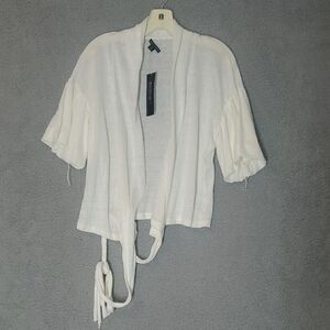 Lafayette 148 New York Cream Knit Cardigan Size M